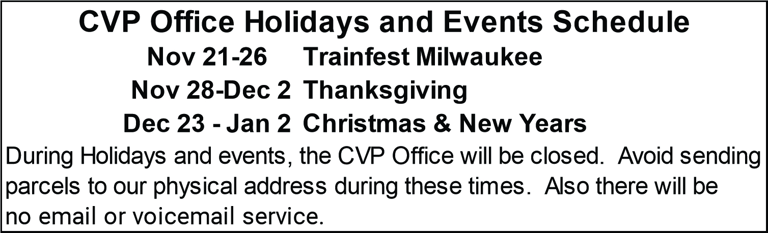 CVP Upcoming Holidays and Events